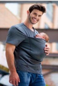 Leisure mother kangaroo multifunction vest (Option: Gray-L-Men)