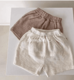Children'S Clothing T-Shirt Summer Baby Clothes Solid Color Triangle Bag Fart Baby Romper-Loose Short-Sleeved Casual Children'S Pants (Option: White shorts-L)